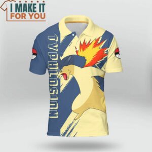 Pokemon Typhlosion Polo Shirt Top Pokemon Gifts for Adults 2