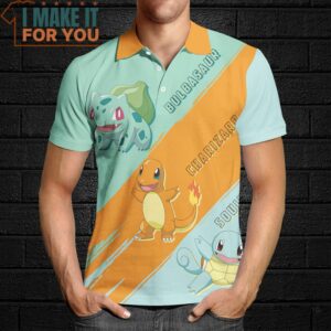 Pokemon Starter Polo Shirt Top Pokemon Gifts for Adults 4