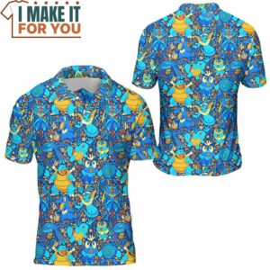 Pokemon Water Seamless Pattern Polo Shirt Top Pokemon Gifts for Adults 2