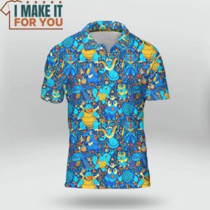 Pokemon Water Seamless Pattern Polo Shirt Top Pokemon Gifts for Adults 3