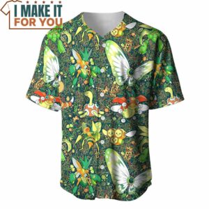 Pokemon Bug Seamless Pattern Custom Baseball Jersey Gifts for Pokemon Lovers 2