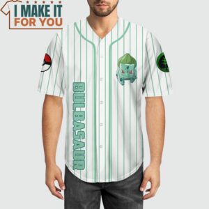 Pokemon Bulbasaur Custom Name Baseball Jersey Gifts for Pokemon Lovers 3