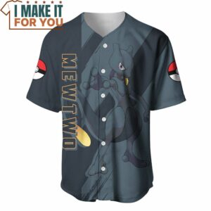Pokemon Dark Mewtwo Baseball Jersey Gifts for Pokemon Lovers 2