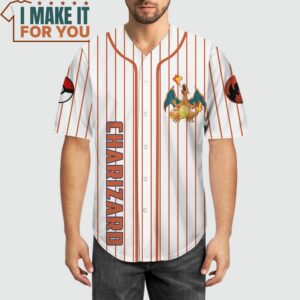 Pokemon Charizard Custom Name Baseball Jersey Gifts for Pokemon Lovers 3