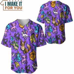 Pokemon Eevee All Type Baseball Jersey Gifts for Pokemon Lovers 3