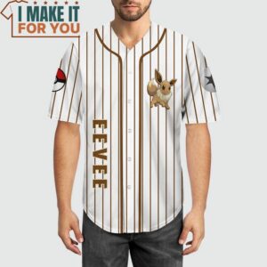 Pokemon Eevee Custom Name Baseball Jersey Gifts for Pokemon Lovers 3