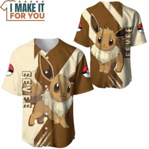 Pokemon Eevee Cute Baseball Jersey Pokemon Gifts for Men 3
