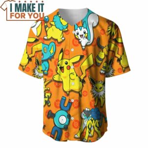 Pokemon Electric Seamless Pattern Baseball Jersey Pokemon Gifts for Men 2