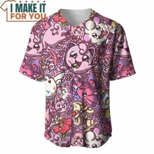 Pokemon Fairy Seamless Pattern Baseball Jersey Pokemon Gifts for Men 2
