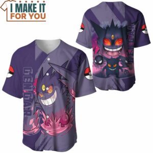 Pokemon Gengar Cool Baseball Jersey Pokemon Gifts for Men 3
