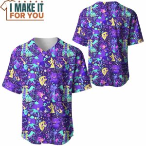 Pokemon Ghost Seamless Pattern Baseball Jersey Pokemon Gifts for Men 3