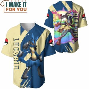 Pokemon Lucario Baseball Jersey Ultimate Gift for Pokemon Fan 3