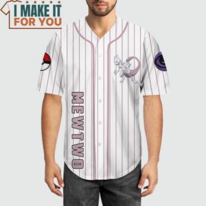 Pokemon Mewtwo Custom Name Baseball Jersey Ultimate Gift for Pokemon Fan 3
