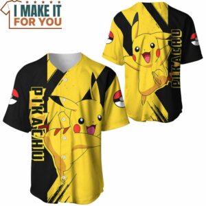 Pokemon Pikachu Cool Baseball Jersey Ultimate Gift for Pokemon Fan 3