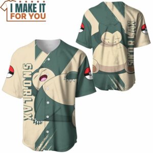 Pokemon Snorlax Baseball Jersey Perfect Present for Pokemon Fans 3