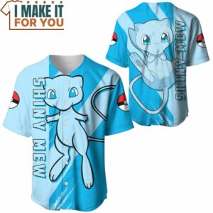 Pokemon Shiny Mew Baseball Jersey Ultimate Gift for Pokemon Fan 3