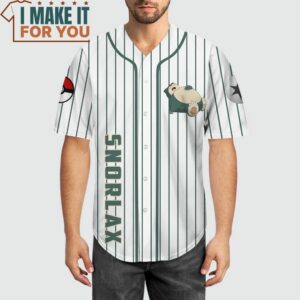 Pokemon Snorlax Custom Name Baseball Jersey Perfect Present for Pokemon Fans 3