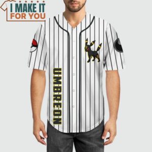 Pokemon Umbreon Custom Name Baseball Jersey Perfect Present for Pokemon Fans 3