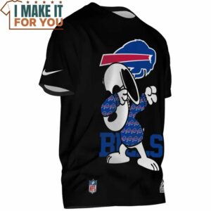 Buffalo Bills Dabbing Snoopy NFL Black T Shirt 2