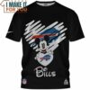 Buffalo Bills Mickey Disney Heart Black T-Shirt, Unique Buffalo Bills Gifts