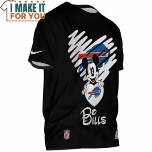 Buffalo Bills Mickey Disney Heart Black T Shirt 2