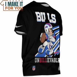 Buffalo Bills Mickey Disney play Football Black T Shirt 2