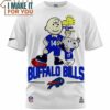 Buffalo Bills Peanuts and Snoopy White T-Shirt, Buffalo Bills Gifts Under $25