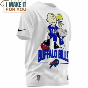 Buffalo Bills Peanuts and Snoopy White T Shirt 2