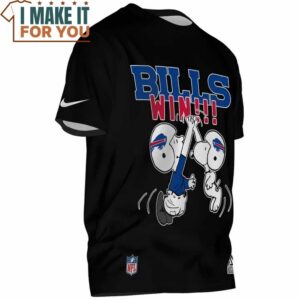 Buffalo Bills Peanuts and Snoopy Win Black T Shirt 2