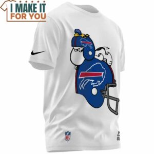 Buffalo Bills Snoopy Bill Helmet White T Shirt 2