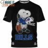 Buffalo Bills Snoopy Play Football Black T-Shirt, Buffalo Bills Gifts for Men
