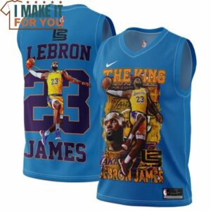 Lebron James 23 King of Lakers Blue 3D Jersey, LeBron James Gift Ideas for Holidays Lebron James 23 King of Lakers Blue 3D Jersey, LeBron James Gift Ideas for Holidays