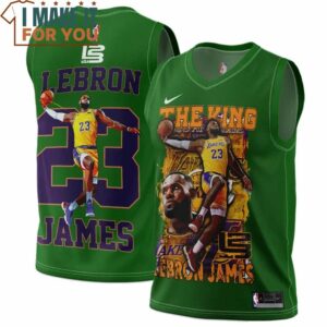 Lebron James 23 King of Lakers Green 3D Jersey, LeBron James Gift Ideas for Game Day