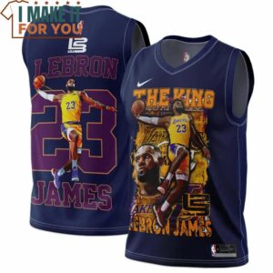 Lebron James 23 King of Lakers Navy 3D Jersey, LeBron James Gift Ideas for Game Day