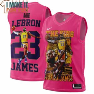 Lebron James 23 King of Lakers Pink 3D Jersey, LeBron James Gift Ideas for Game Day Lebron James 23 King of Lakers Pink 3D Jersey, LeBron James Gift Ideas for Game Day