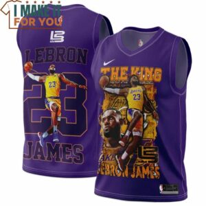 Lebron James 23 King of Lakers Purple 3D Jersey, Unique LeBron James Gifts Lebron James 23 King of Lakers Purple 3D Jersey, Unique LeBron James Gifts