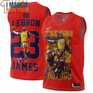 Lebron James 23 King of Lakers Red 3D Jersey, Unique LeBron James Gifts Lebron James 23 King of Lakers Red 3D Jersey, Unique LeBron James Gifts