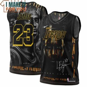 Lebron James 23 Signature Black 3D Jersey, Perfect LeBron James Gift for Every Fan
