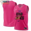 Lebron James King James Nike Pink Jersey, Lebron James King James Nike White Jersey