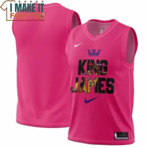 Lebron James King James Nike Pink Jersey, Lebron James King James Nike White Jersey