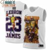The King Lebron James 23 Lakers AOP White Jersey, Gifts for LeBron James Fans