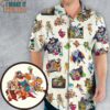 80s Famous Cartoon Characters Pattern Hawaiian Shirt, Unique and Eye-Catching Hawaiian Shirts for Men
