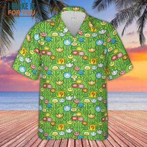 8bit Flower Garden Super Mario Pattern Hawaiian Shirt 2