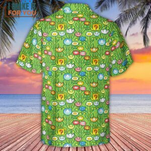8bit Flower Garden Super Mario Pattern Hawaiian Shirt 3