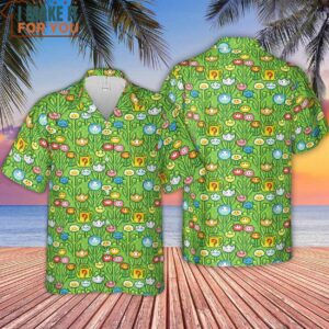 8bit Flower Garden Super Mario Pattern Hawaiian Shirt 4
