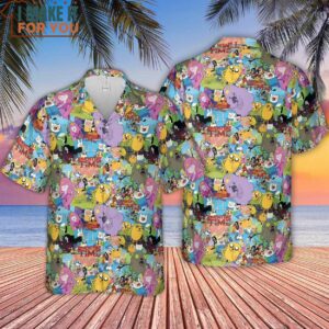 Adventure Time Characters Pattern Hawaiian Shirt 4 2