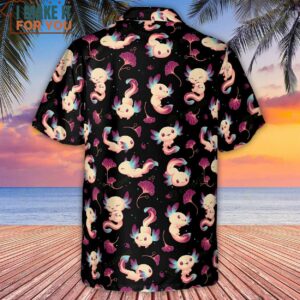Axolotl Wonders Cute Salamanders Pattern Hawaiian Shirt 3