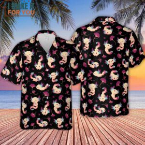 Axolotl Wonders Cute Salamanders Pattern Hawaiian Shirt 4