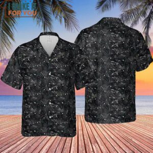 Black Raven Pattern Hawaiian Shirt 4