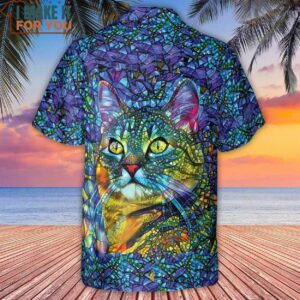 Cat Stained Glass Hawaiian Shirt 3